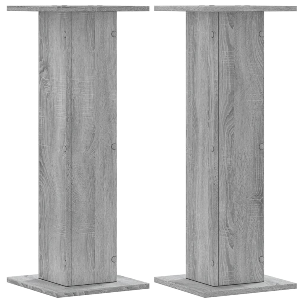 vidaXL Soportes de plantas 2 uds madera gris Sonoma 30x30x80 cm