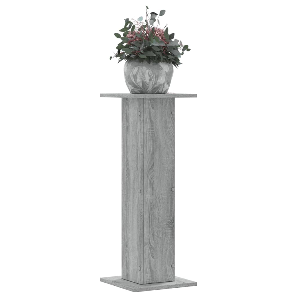 vidaXL Soportes de plantas 2 uds madera gris Sonoma 30x30x80 cm