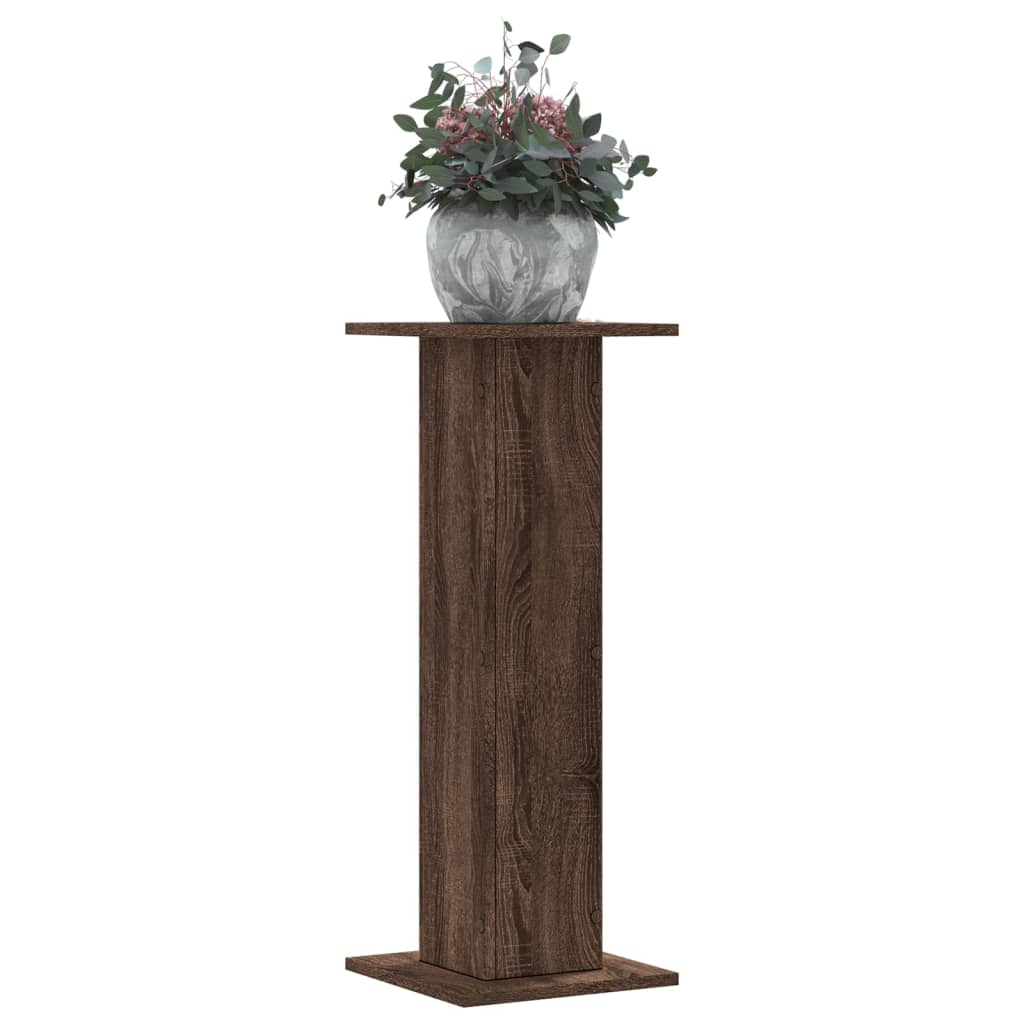 vidaXL Soportes para plantas 2 uds madera marrón roble 30x30x80 cm