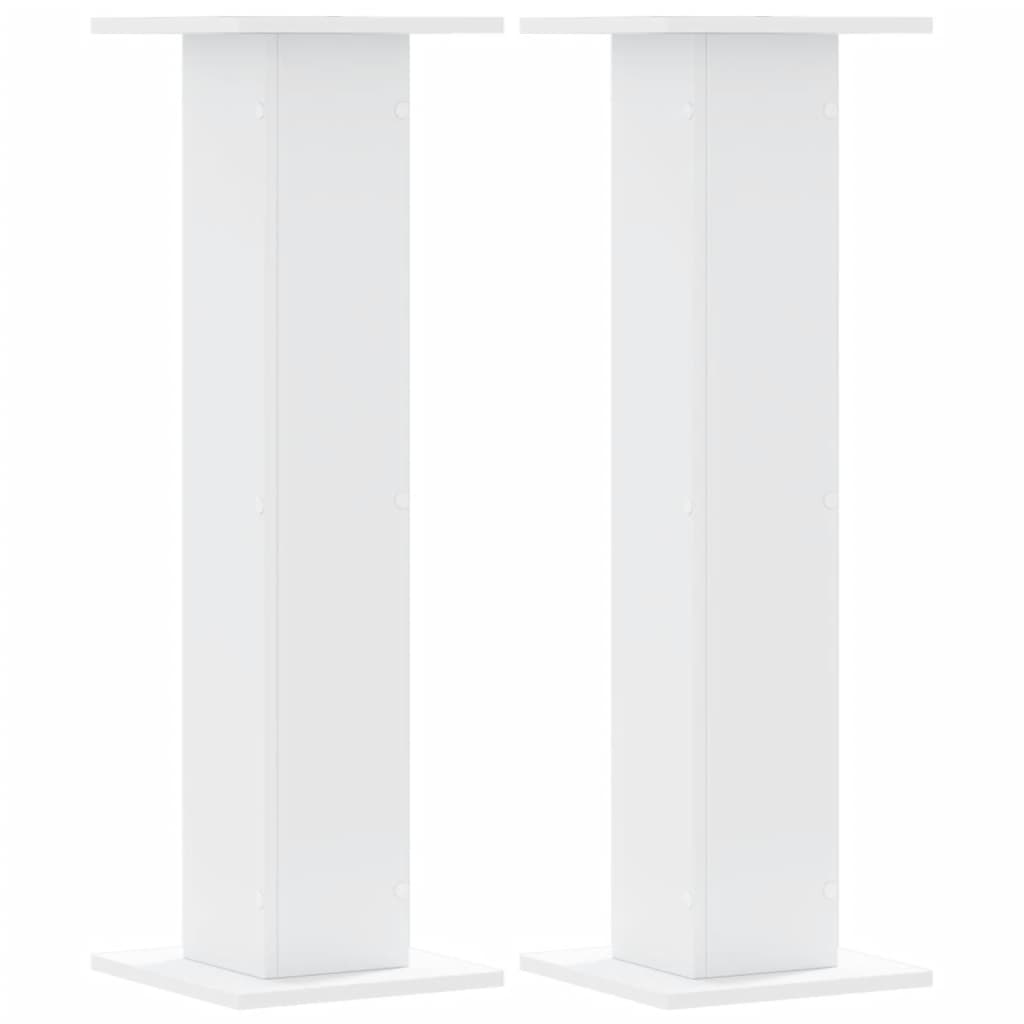 vidaXL Soportes de plantas 2 uds madera ingeniería blanco 30x30x95 cm