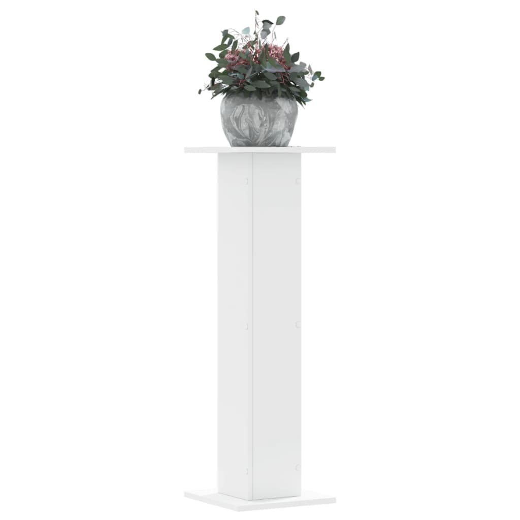 vidaXL Soportes de plantas 2 uds madera ingeniería blanco 30x30x95 cm