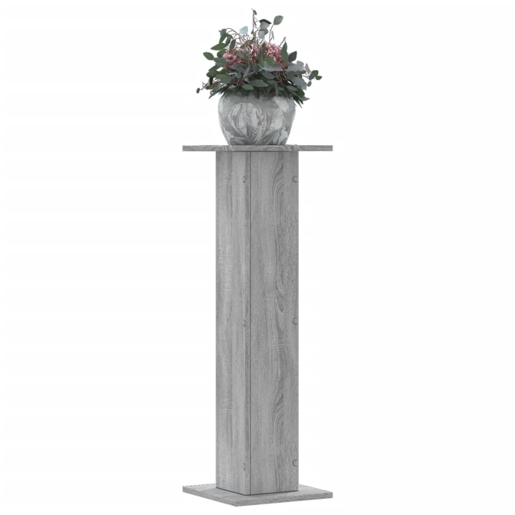 vidaXL Soportes para plantas 2 uds madera gris Sonoma 30x30x95 cm