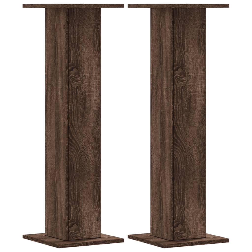 vidaXL Soportes para plantas 2 uds madera marrón roble 30x30x95 cm