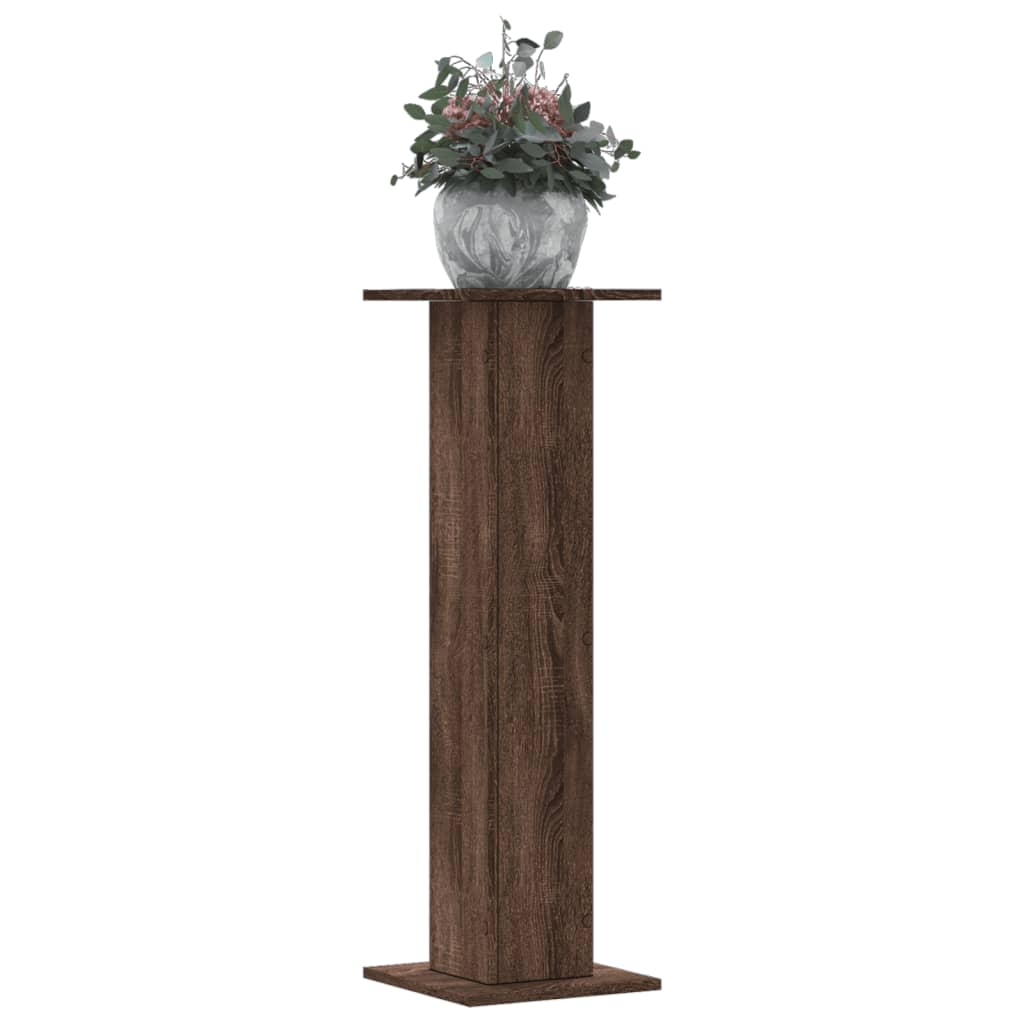 vidaXL Soportes para plantas 2 uds madera marrón roble 30x30x95 cm