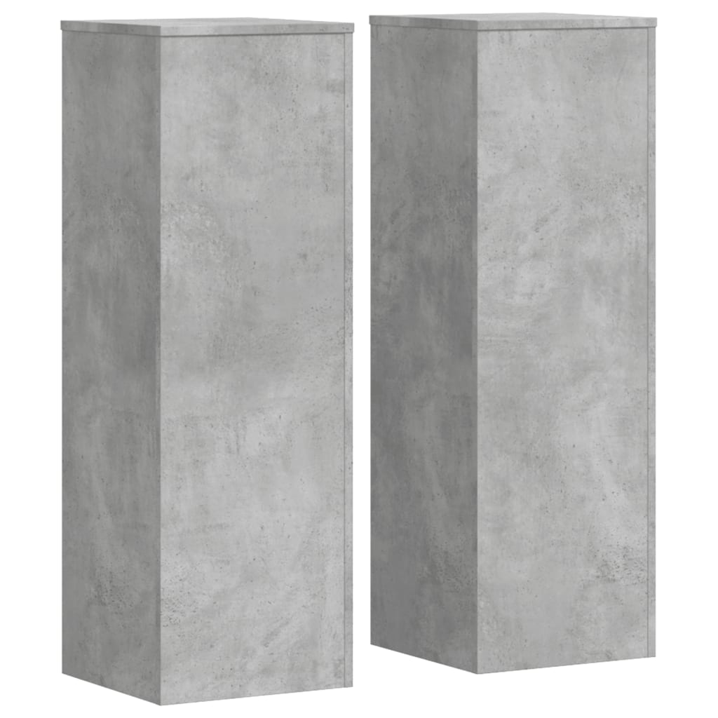 vidaXL Soportes para plantas 2 uds madera gris hormigón 33x33x100 cm