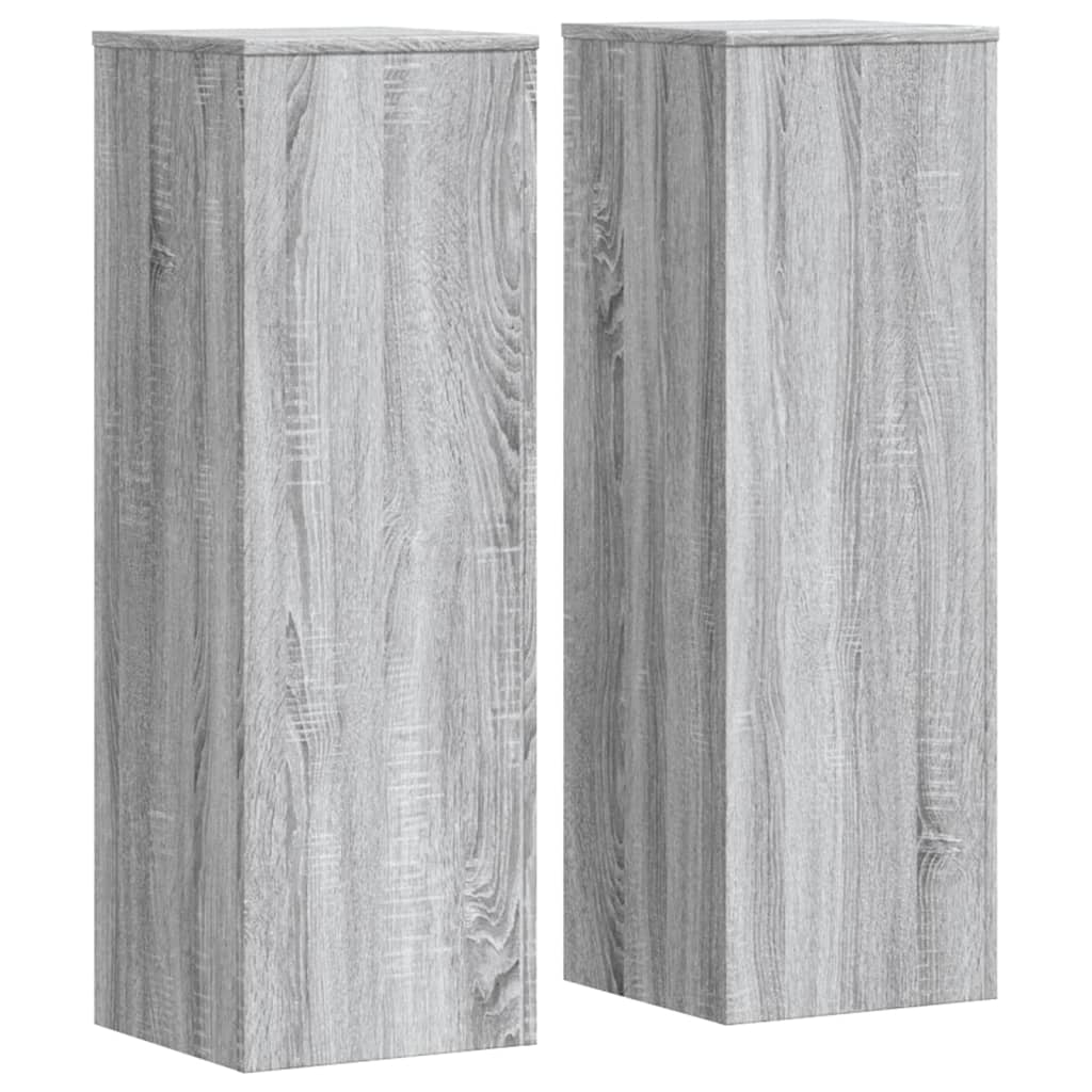 vidaXL Soportes para plantas 2 uds madera gris Sonoma 33x33x100 cm