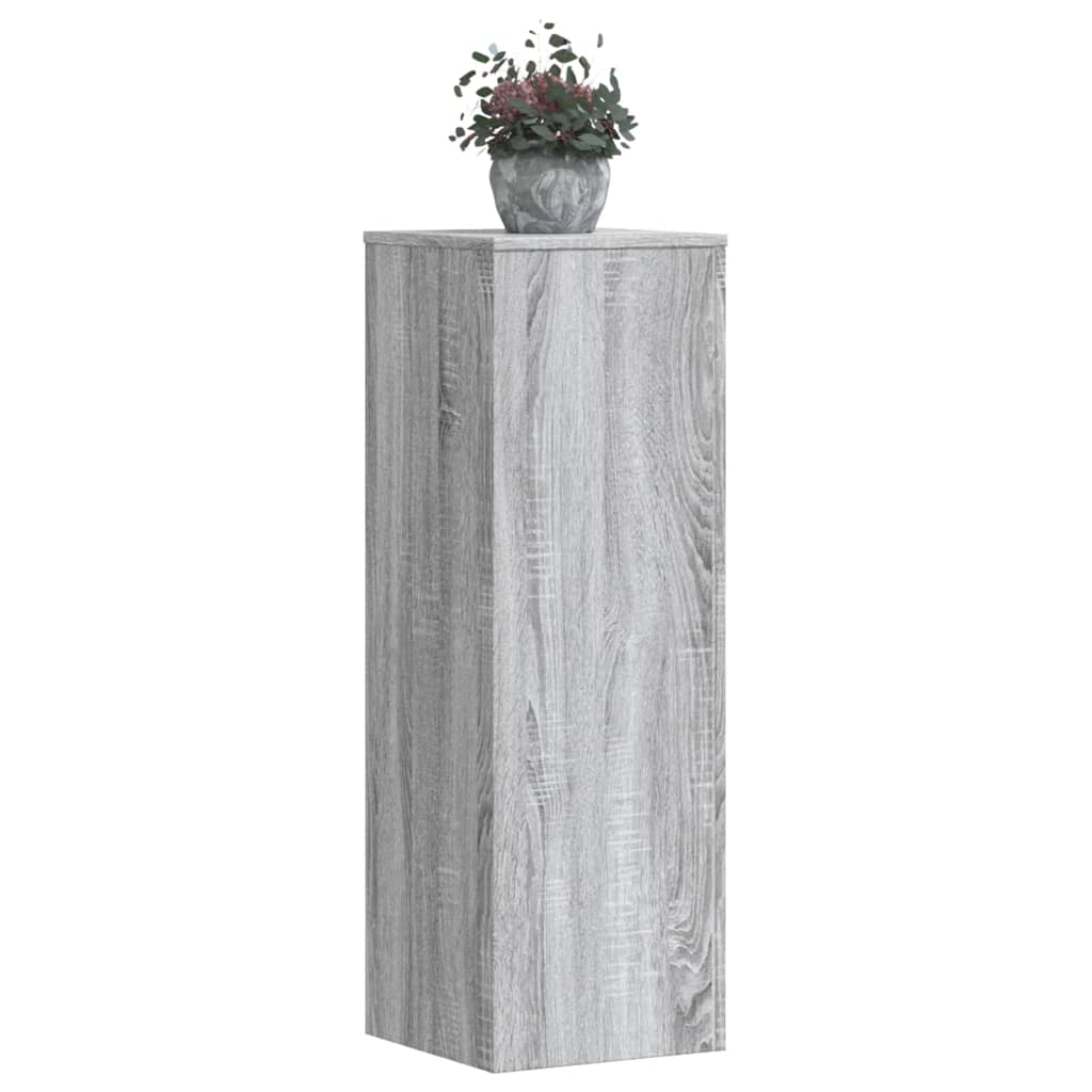 vidaXL Soportes para plantas 2 uds madera gris Sonoma 33x33x100 cm