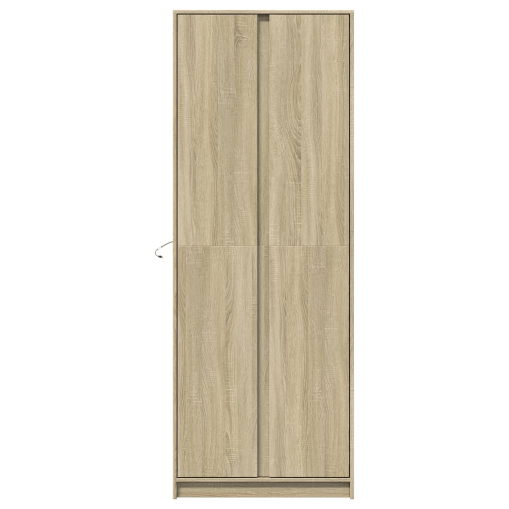 vidaXL Aparador con LED madera ingeniería roble Sonoma 74x32,5x200 cm