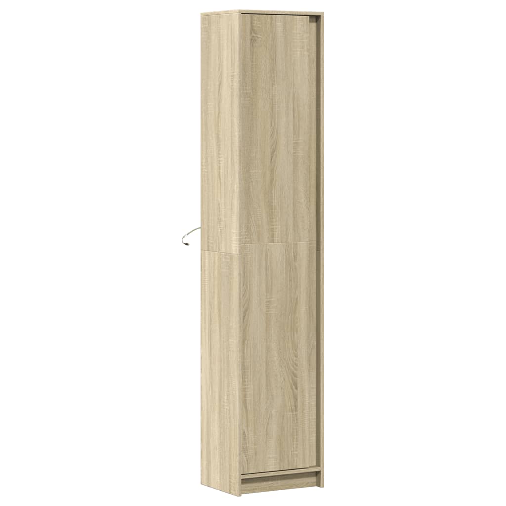 vidaXL Aparador con LED madera ingeniería roble Sonoma 41,5x32,5x200cm