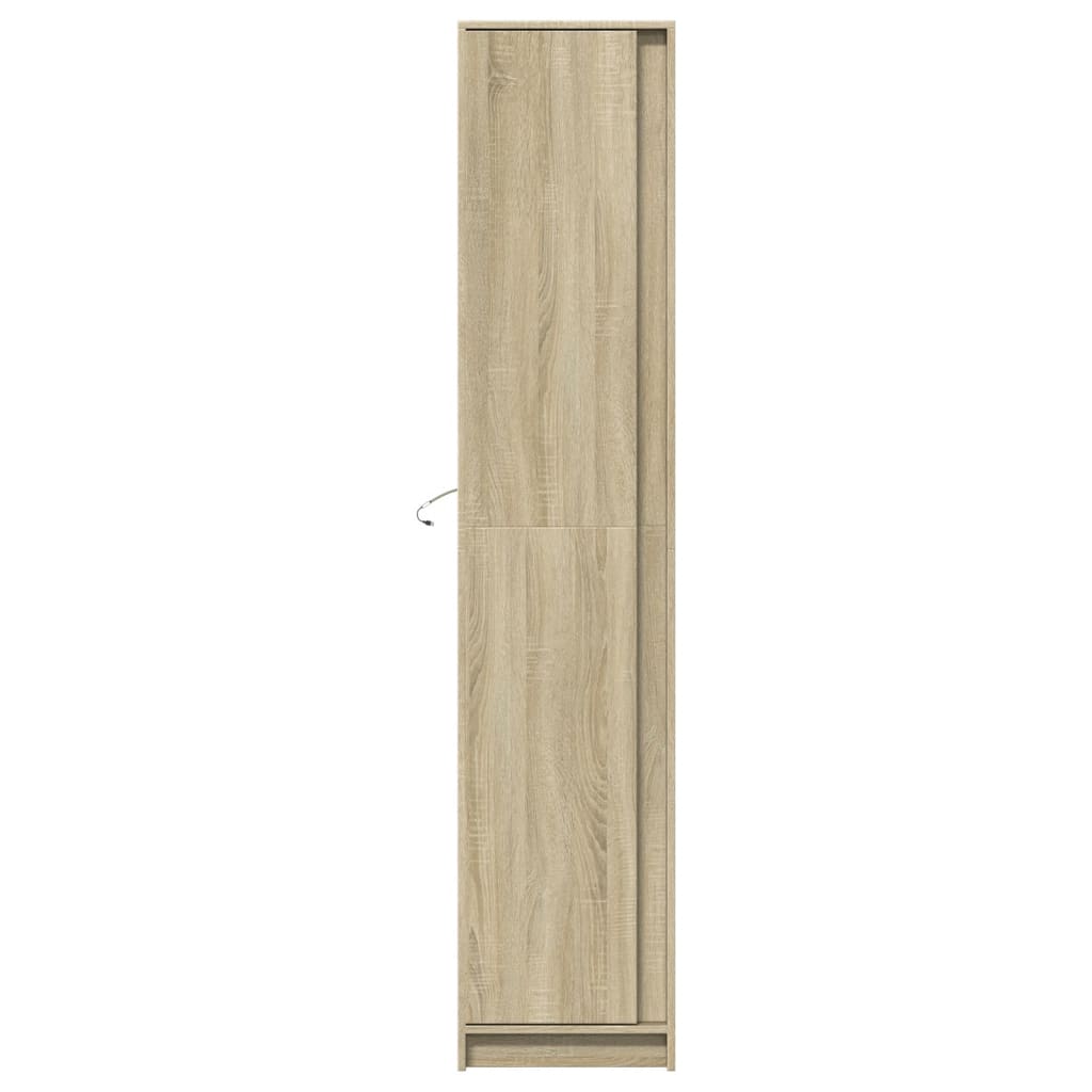 vidaXL Aparador con LED madera ingeniería roble Sonoma 41,5x32,5x200cm