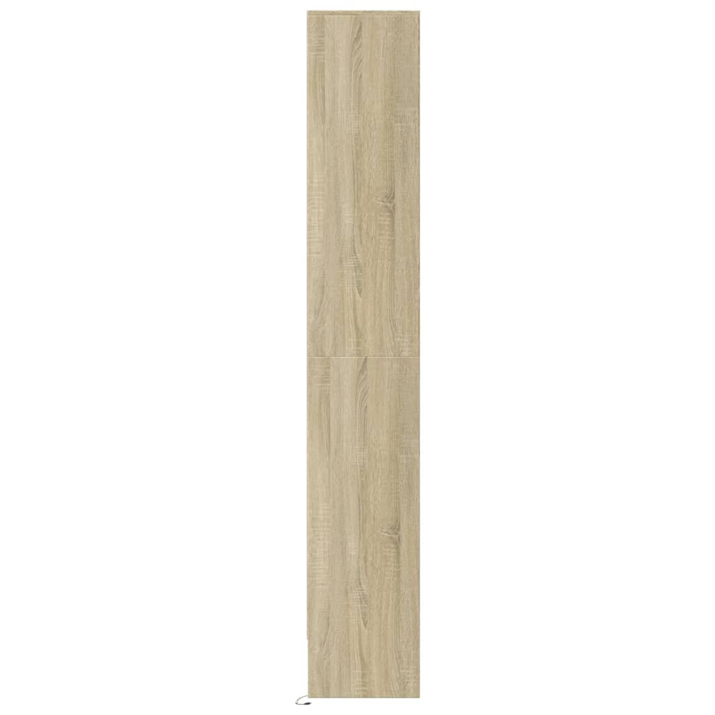 vidaXL Aparador con LED madera ingeniería roble Sonoma 69x32,5x200 cm