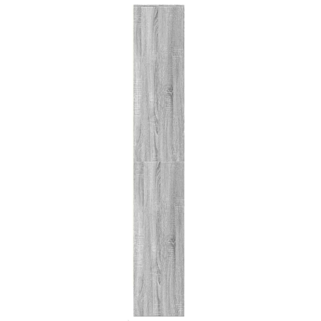 vidaXL Aparador con LED madera ingeniería gris Sonoma 69x32,5x200 cm