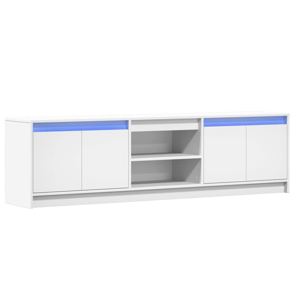 vidaXL Mueble de TV con LED madera de ingeniería blanco 180x34x50 cm