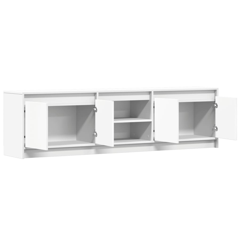 vidaXL Mueble de TV con LED madera de ingeniería blanco 180x34x50 cm