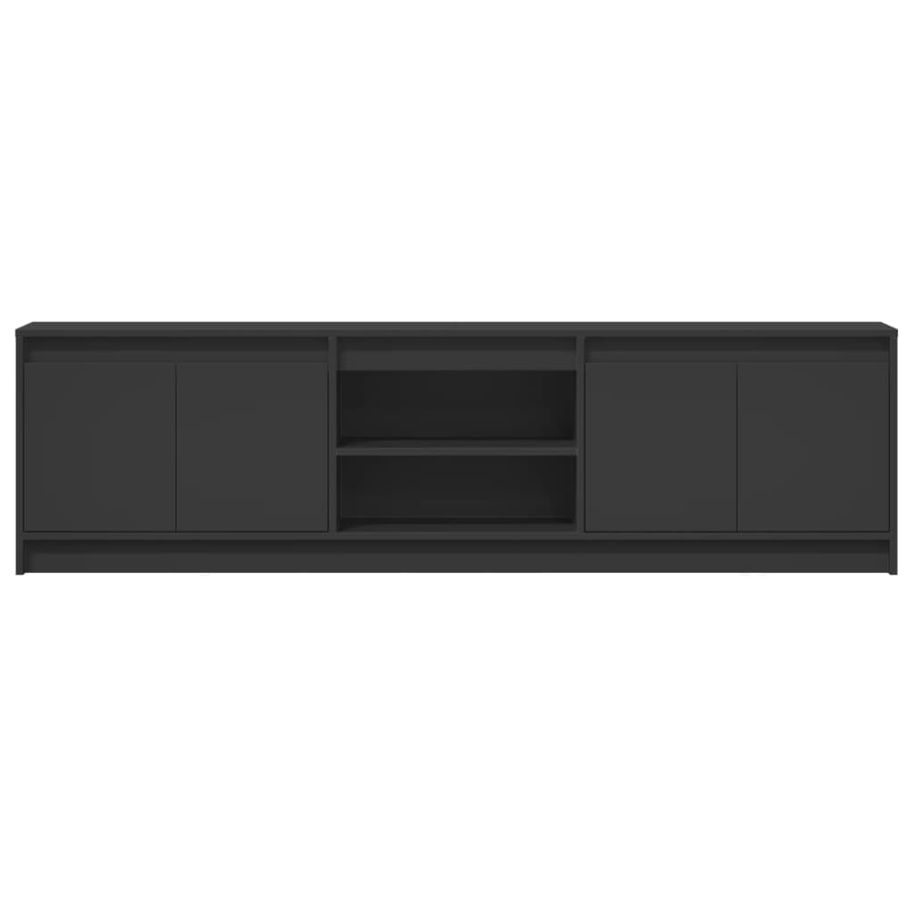 vidaXL Mueble de TV con LED madera de ingeniería negro 180x34x50 cm