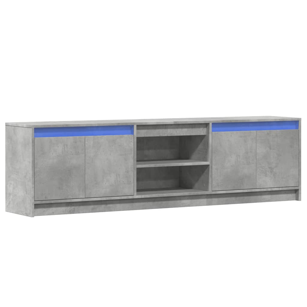 vidaXL Mueble de TV LED madera ingeniería gris hormigón 180x34x50 cm