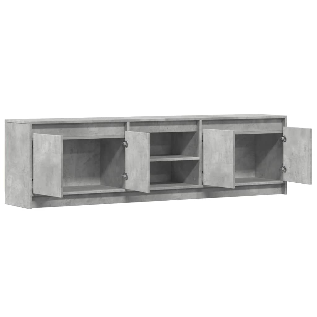 vidaXL Mueble de TV LED madera ingeniería gris hormigón 180x34x50 cm