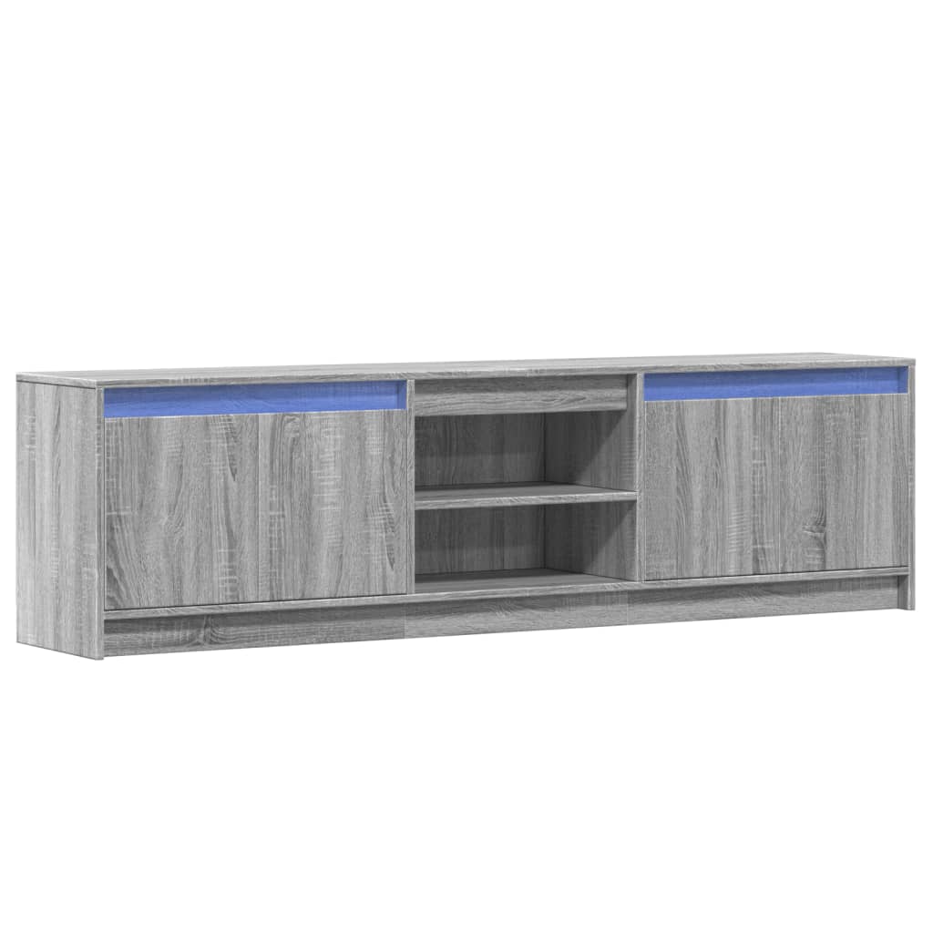 vidaXL Mueble de TV con LED madera ingeniería gris Sonoma 180x34x50 cm