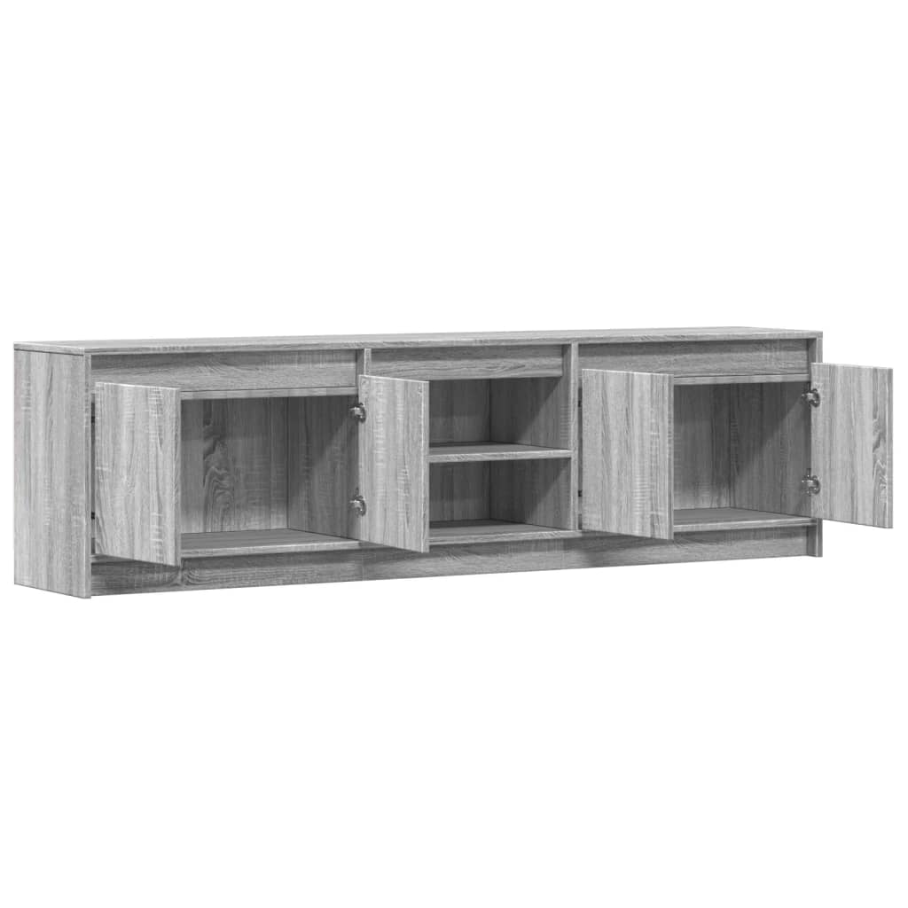 vidaXL Mueble de TV con LED madera ingeniería gris Sonoma 180x34x50 cm