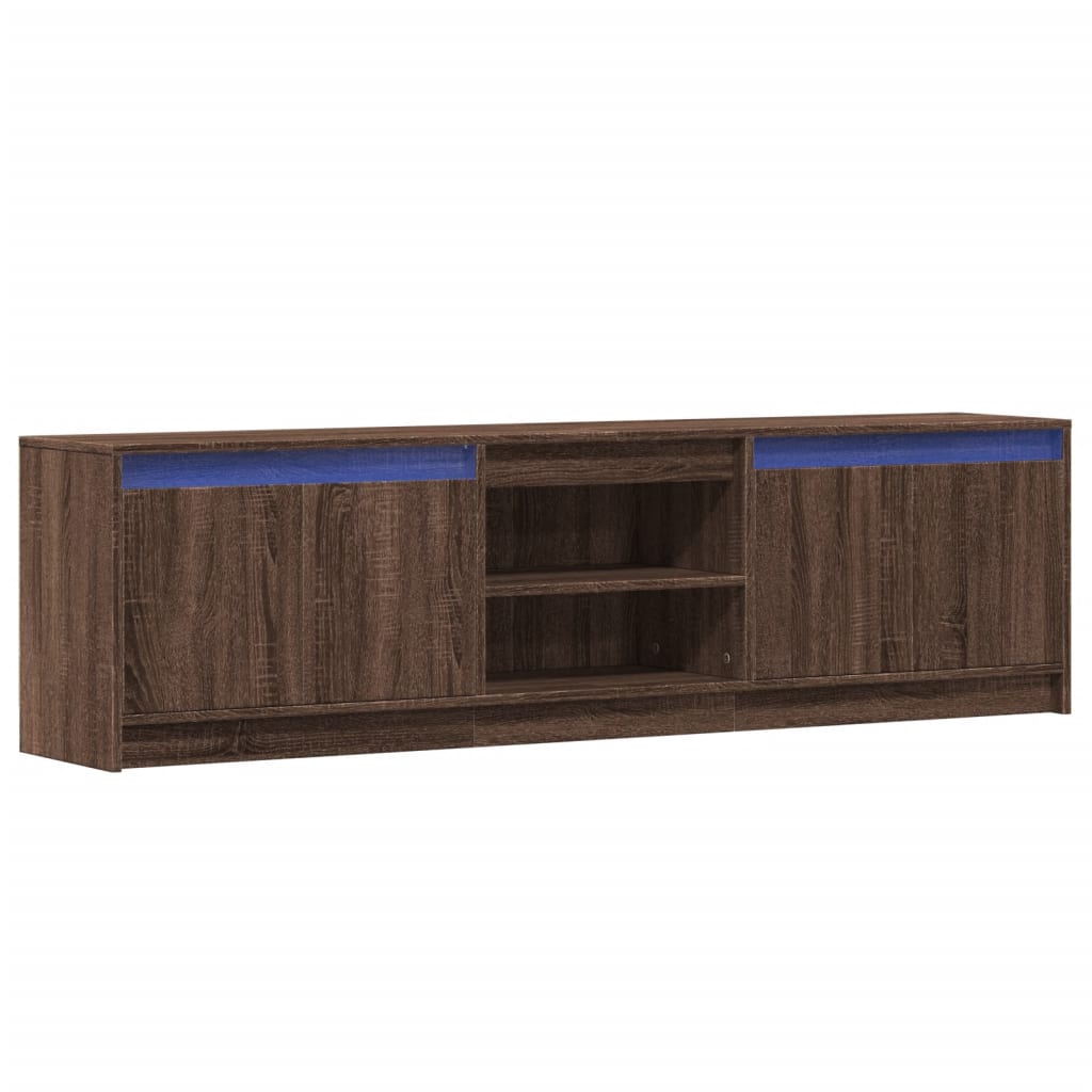 vidaXL Mueble de TV LED madera ingeniería marrón roble 180x34x50 cm