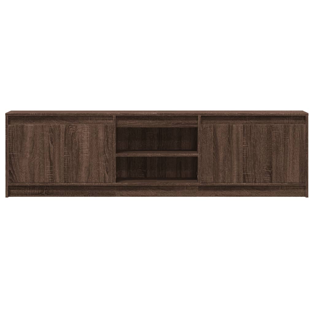 vidaXL Mueble de TV LED madera ingeniería marrón roble 180x34x50 cm