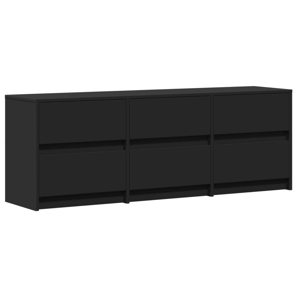 vidaXL Mueble de TV con LED madera de ingeniería negro 140x34x50 cm