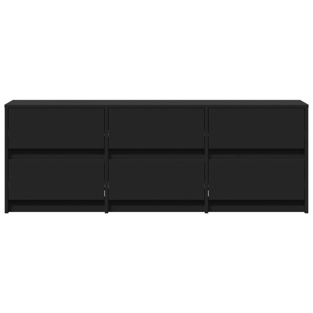 vidaXL Mueble de TV con LED madera de ingeniería negro 140x34x50 cm