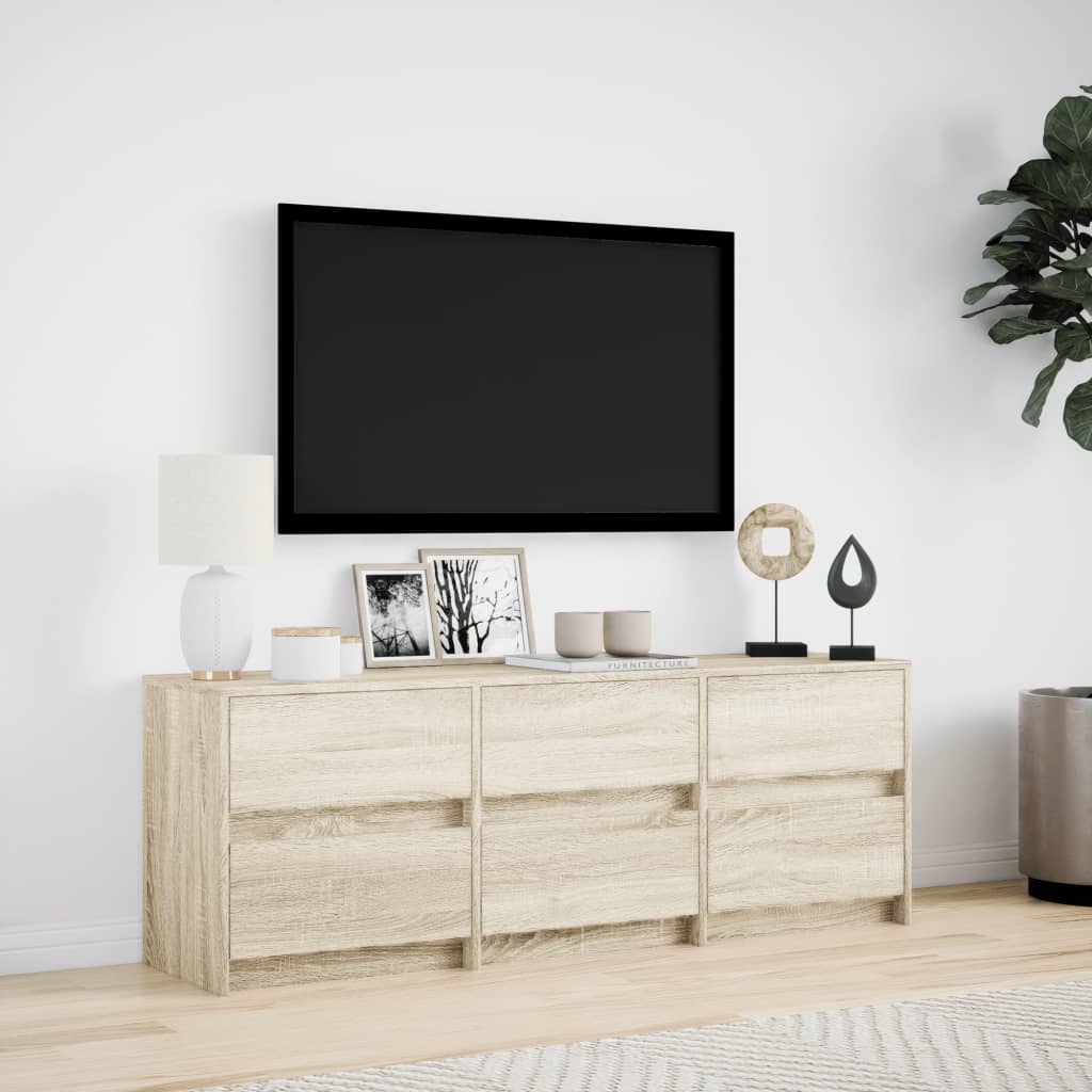 vidaXL Mueble de TV LED madera de ingeniería roble Sonoma 140x34x50 cm