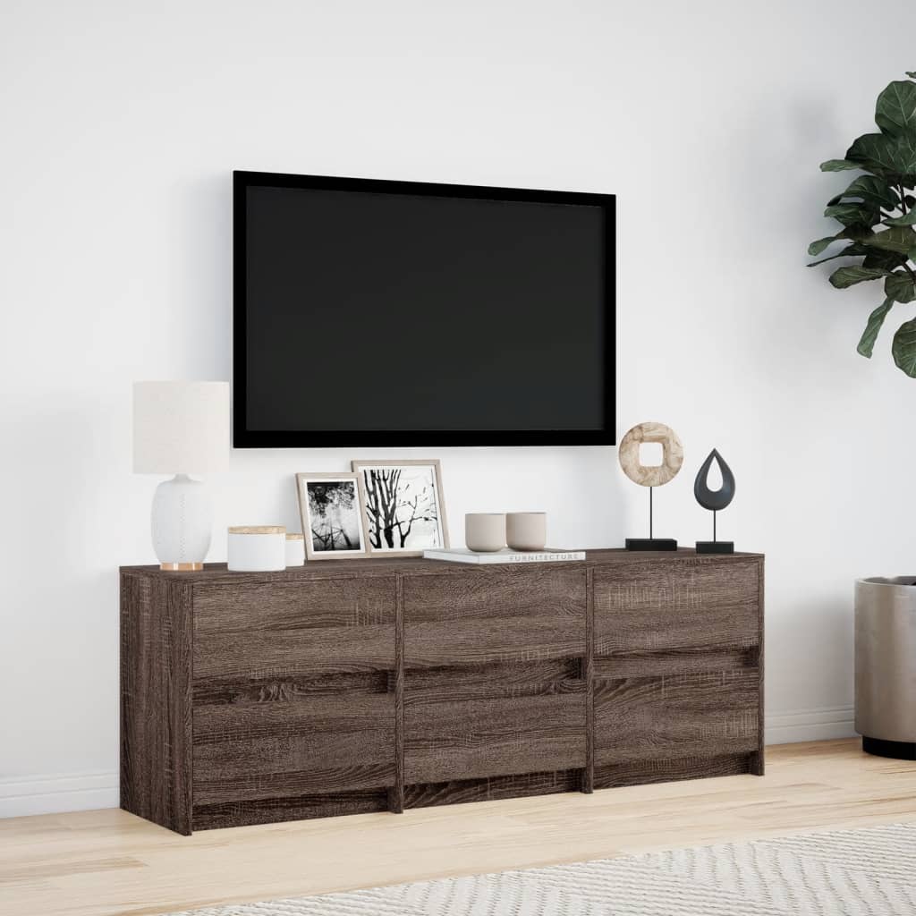 vidaXL Mueble de TV LED madera ingeniería marrón roble 140x34x50 cm