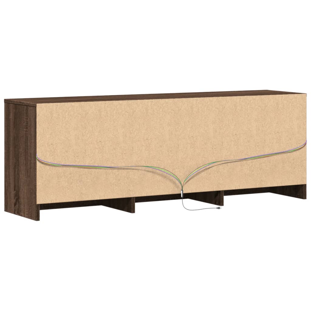 vidaXL Mueble de TV LED madera ingeniería marrón roble 140x34x50 cm