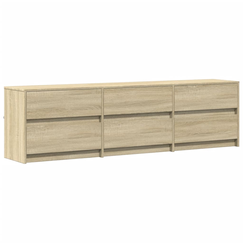 vidaXL Mueble de TV LED madera de ingeniería roble Sonoma 180x34x50 cm