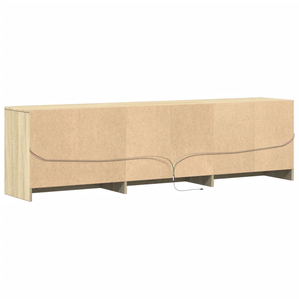 vidaXL Mueble de TV LED madera de ingeniería roble Sonoma 180x34x50 cm