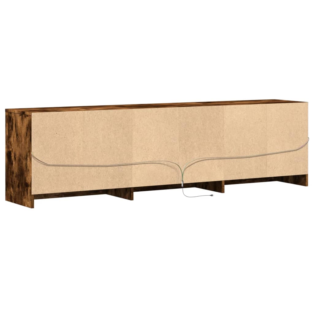 vidaXL Mueble de TV LED madera ingeniería roble ahumado 180x34x50 cm