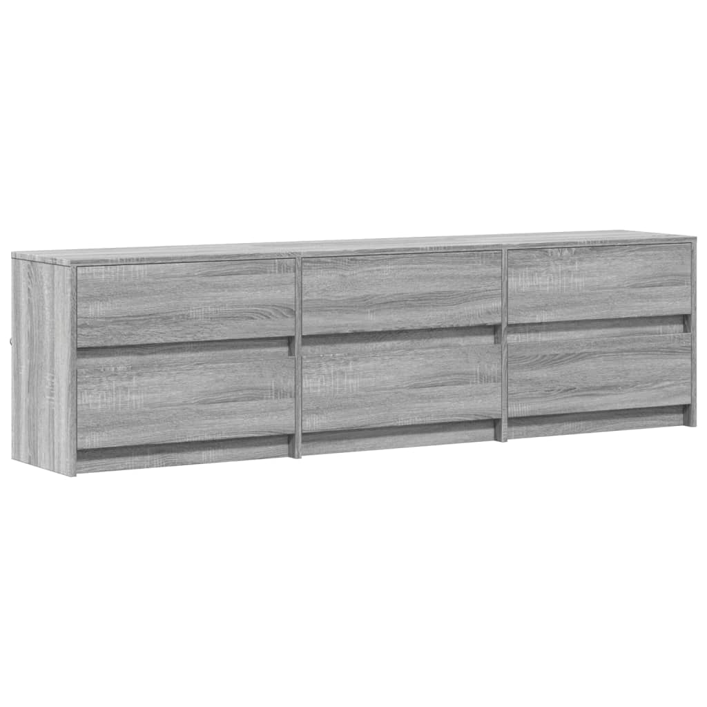 vidaXL Mueble de TV con LED madera ingeniería gris Sonoma 180x34x50 cm