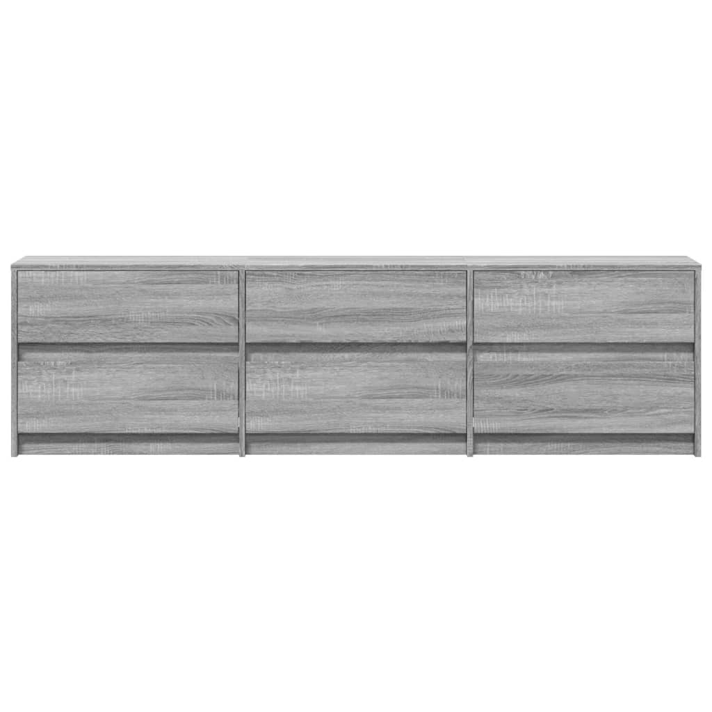 vidaXL Mueble de TV con LED madera ingeniería gris Sonoma 180x34x50 cm