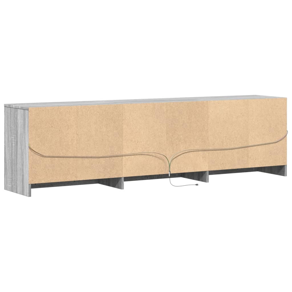 vidaXL Mueble de TV con LED madera ingeniería gris Sonoma 180x34x50 cm