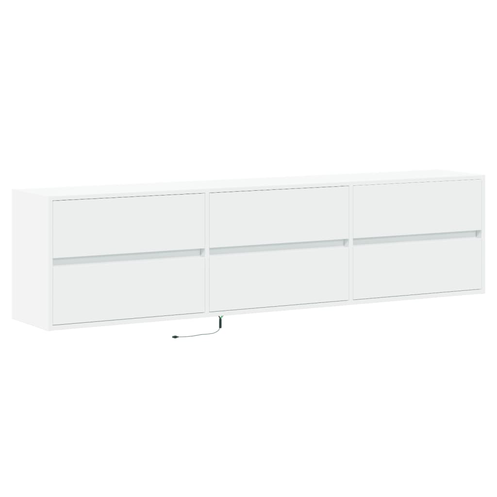 vidaXL Mueble de TV de pared con LED blanco 180x31x45 cm