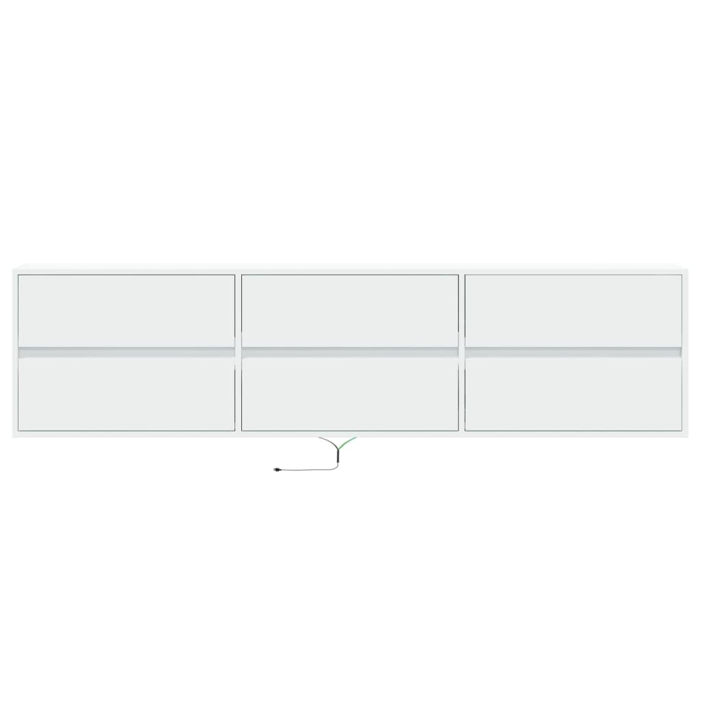 vidaXL Mueble de TV de pared con LED blanco 180x31x45 cm