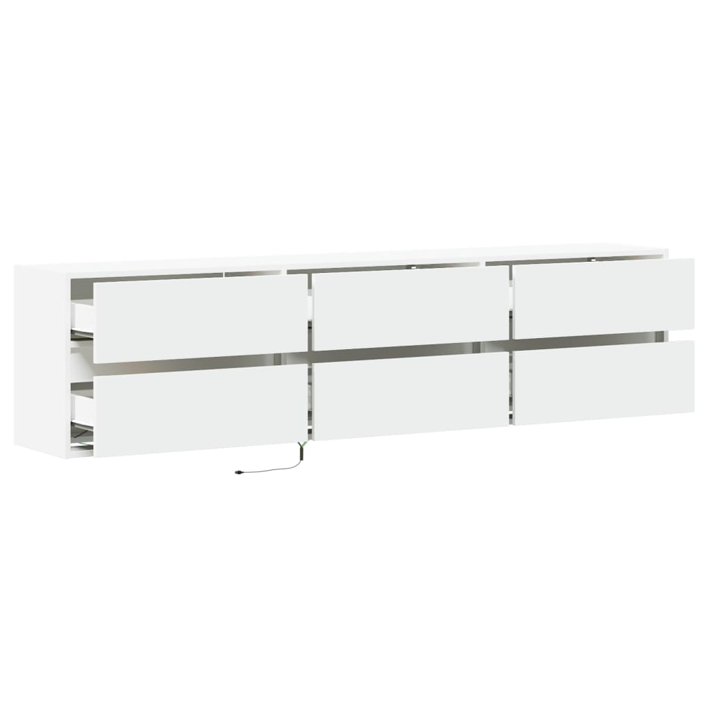 vidaXL Mueble de TV de pared con LED blanco 180x31x45 cm