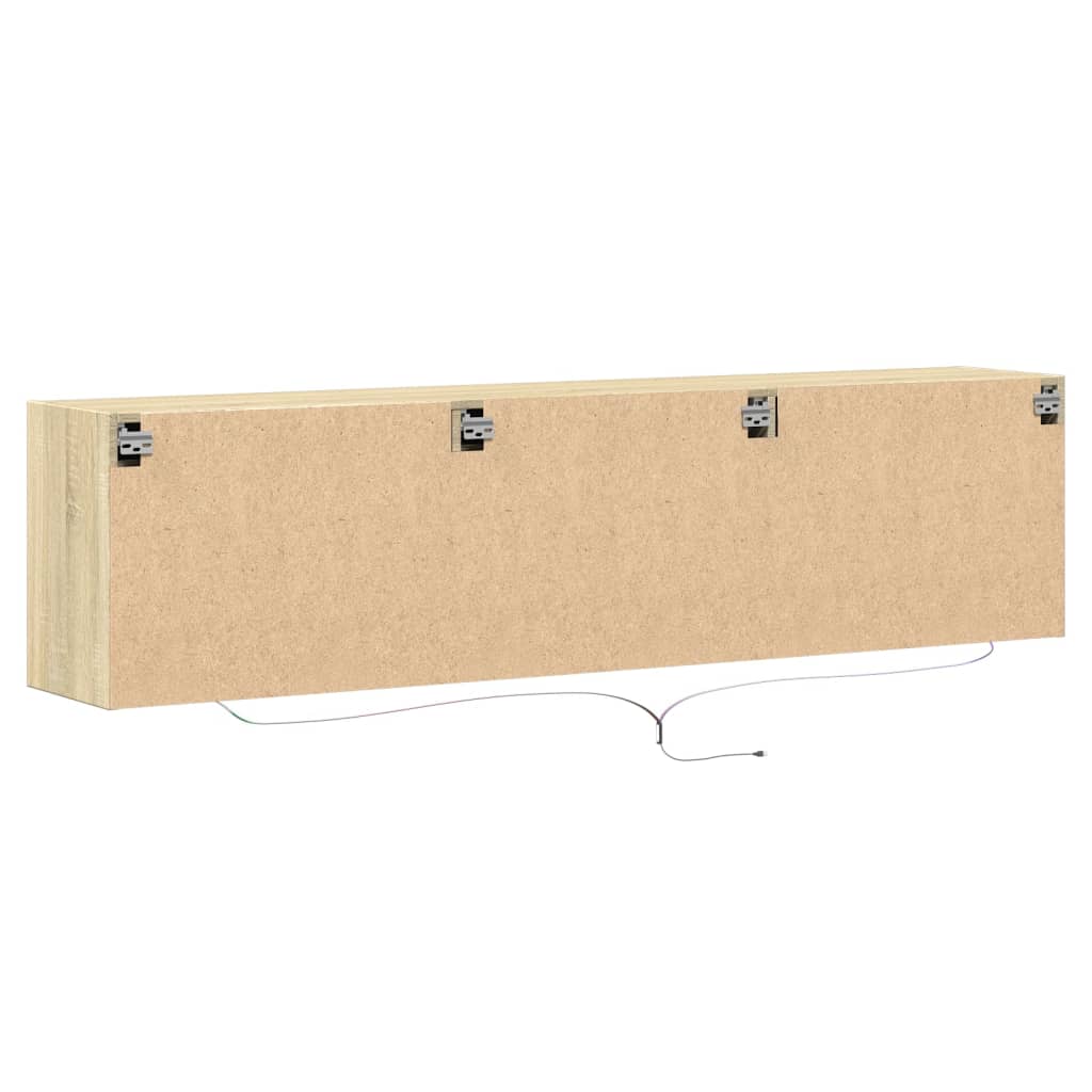 vidaXL Mueble de TV de pared con LED roble Sonoma 180x31x45 cm