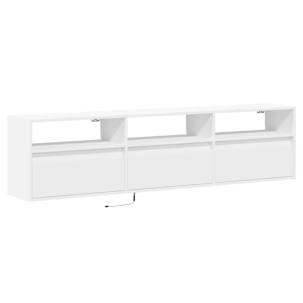 vidaXL Mueble de TV de pared con LED blanco 180x31x45 cm