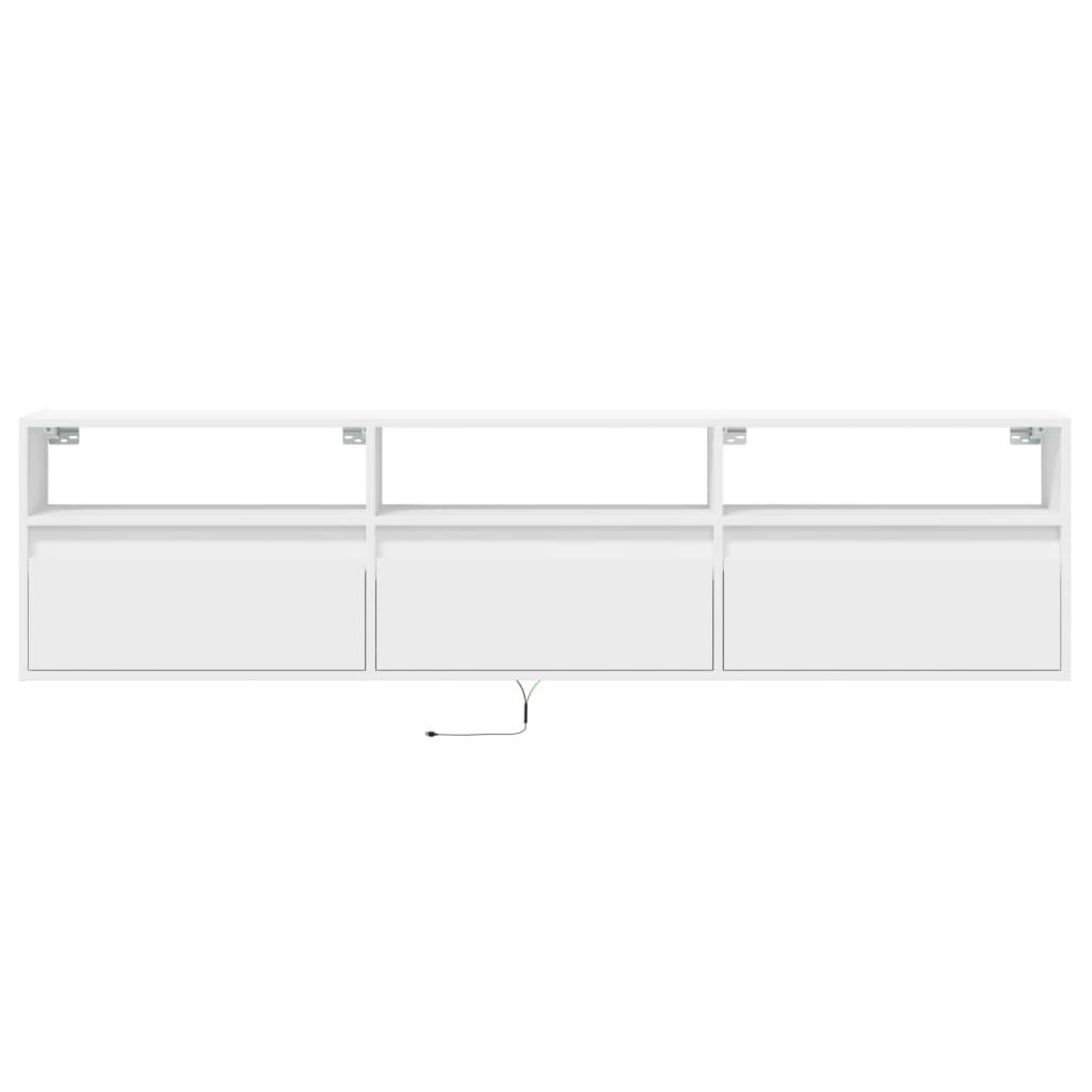 vidaXL Mueble de TV de pared con LED blanco 180x31x45 cm