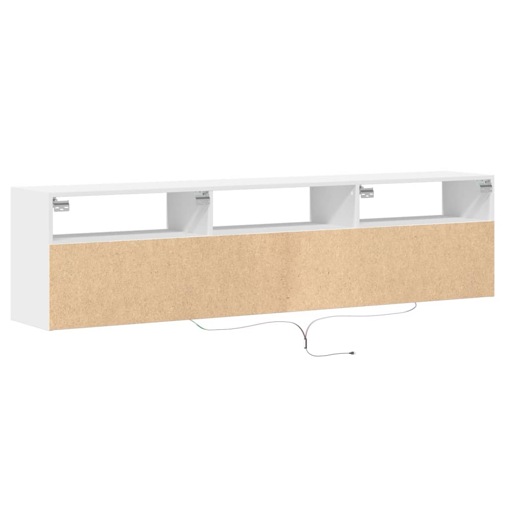 vidaXL Mueble de TV de pared con LED blanco 180x31x45 cm