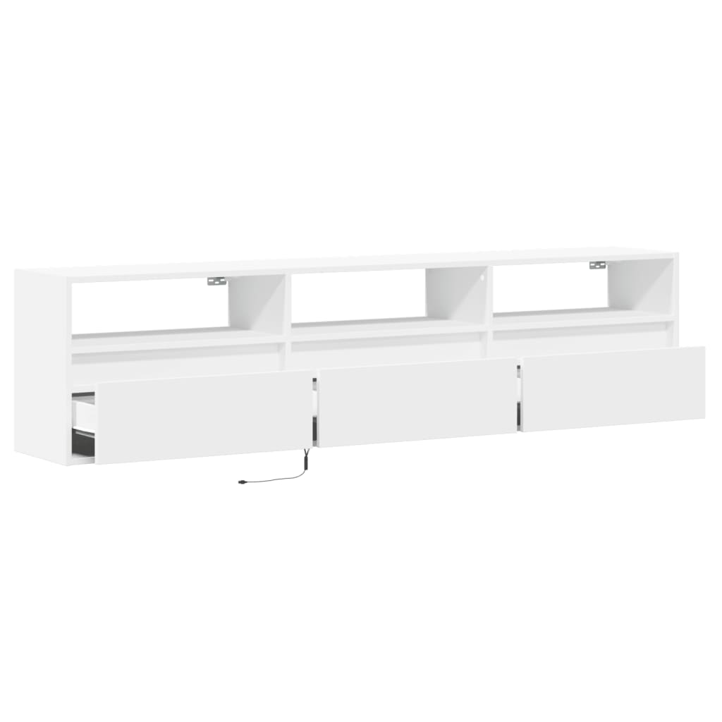 vidaXL Mueble de TV de pared con LED blanco 180x31x45 cm