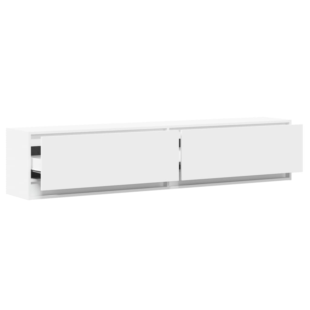 vidaXL Mueble de TV de pared con LED blanco 180x31x38 cm