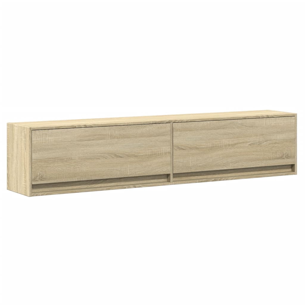 vidaXL Mueble de TV de pared con LED roble Sonoma 180x31x38 cm