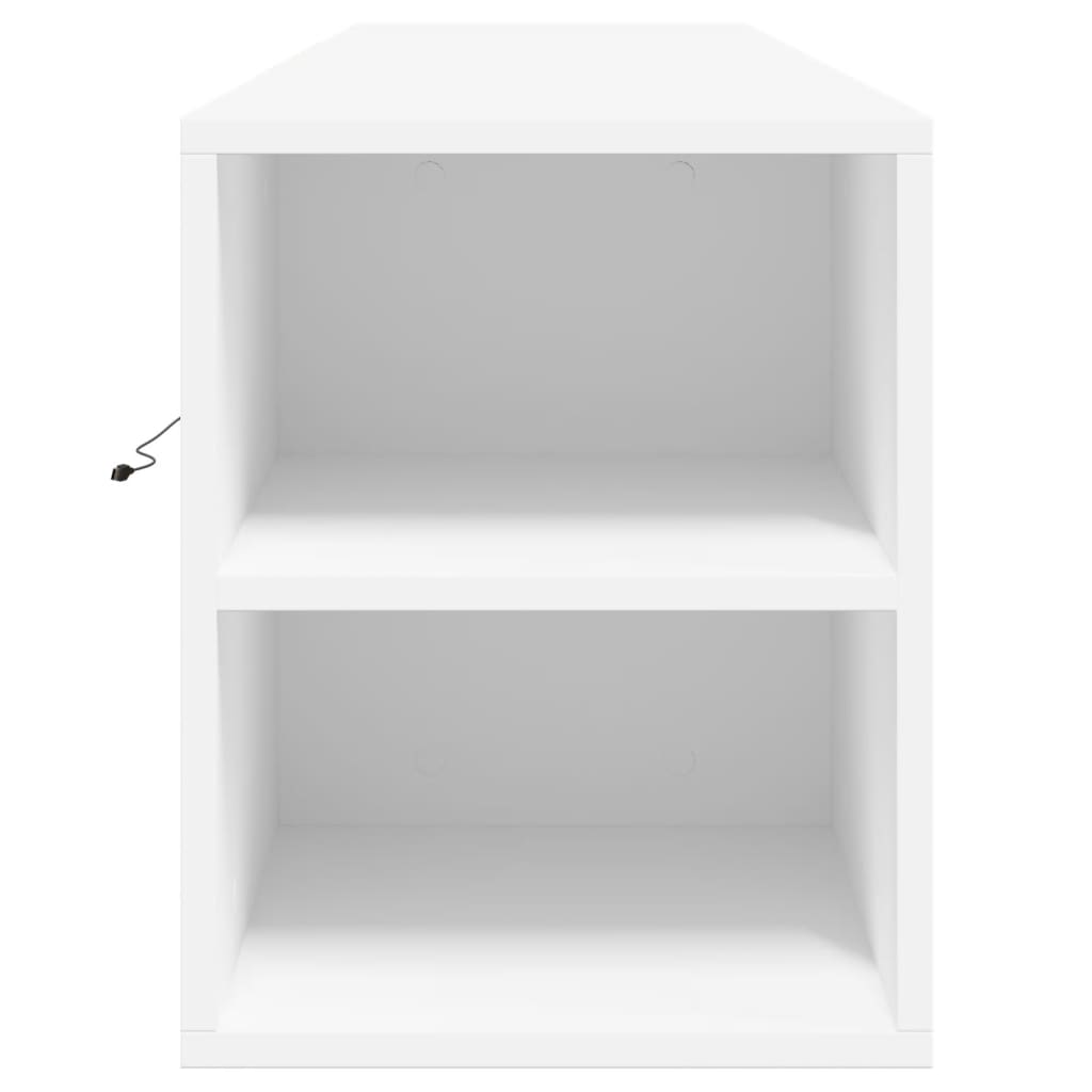 vidaXL Mueble de TV de pared con luz LED blanco 180x31x39,5 cm