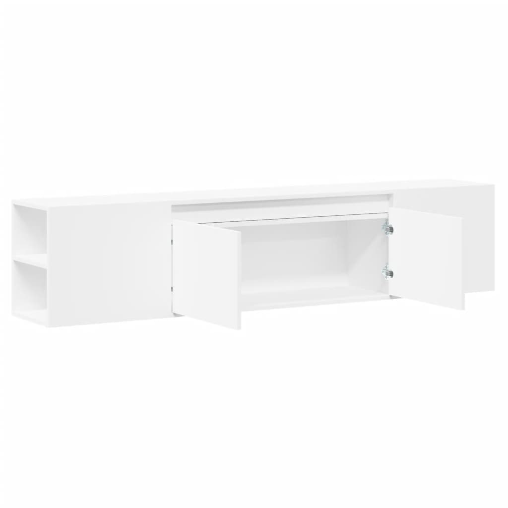 vidaXL Mueble de TV de pared con luz LED blanco 180x31x39,5 cm