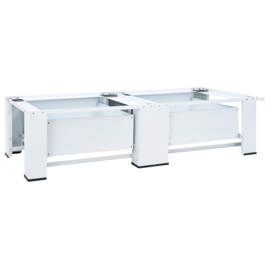 vidaXL Soporte pedestal doble para lavadora con cajones blanco