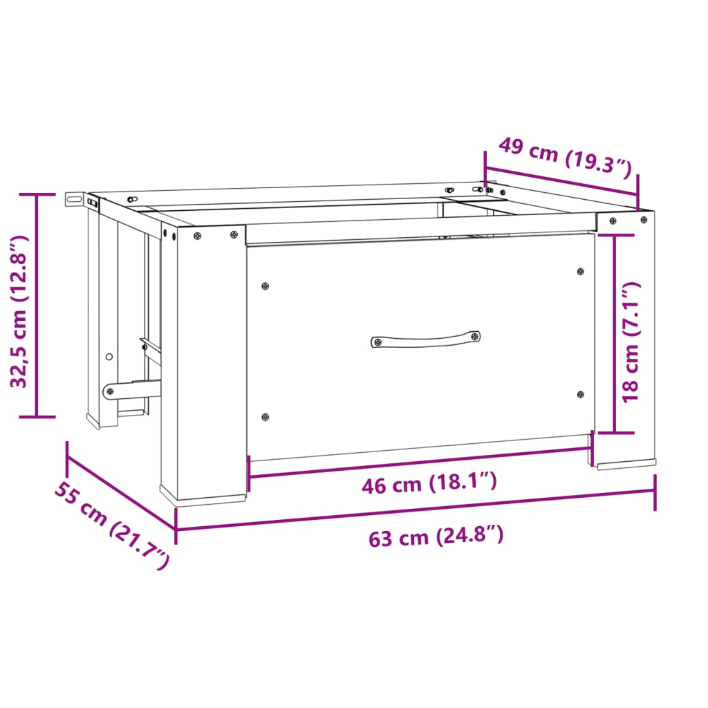 vidaXL Soporte pedestal para lavadora con cajón blanco